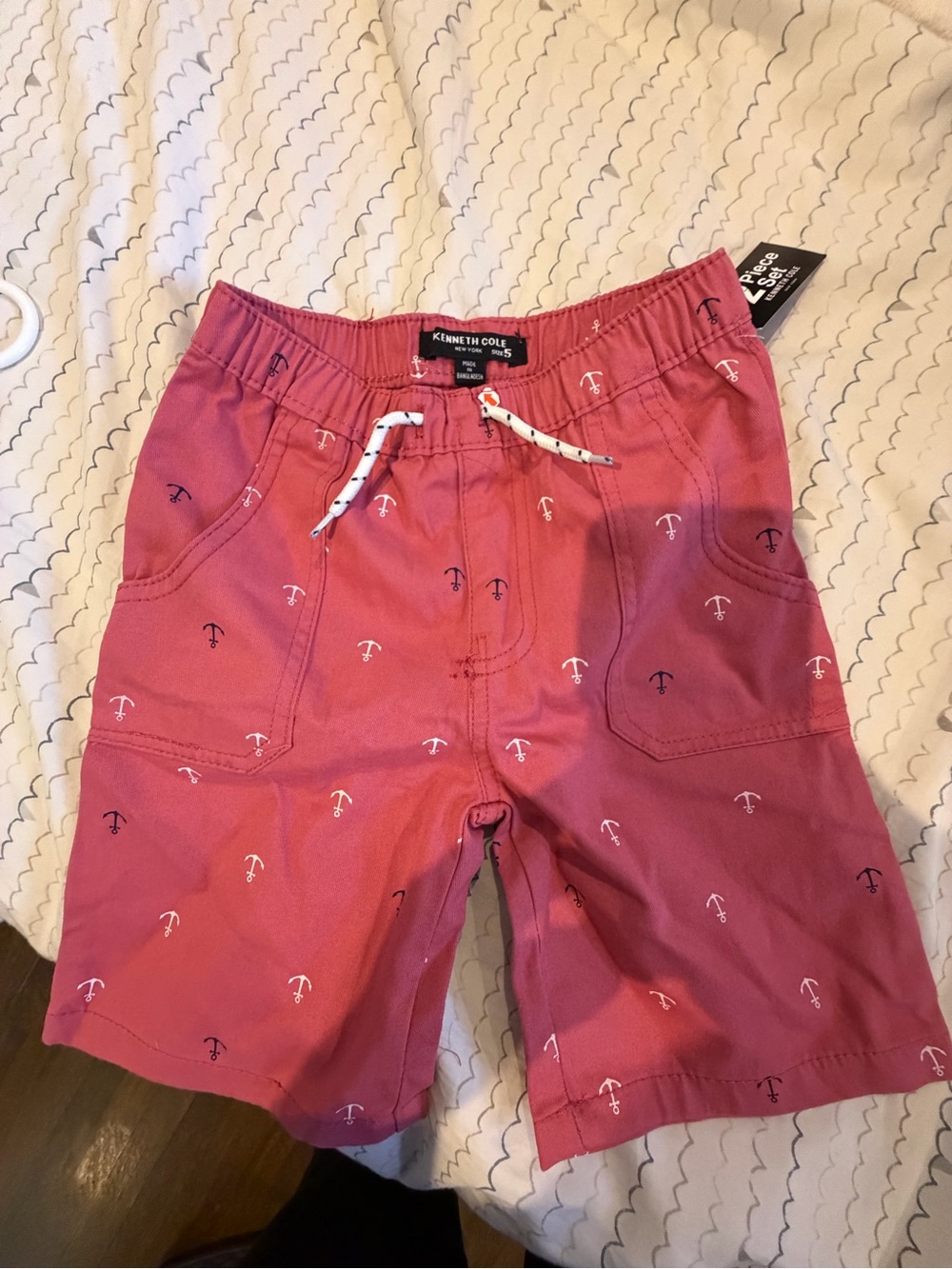 Kenneth Cole Boys' Coral Anchor-Print Athletic Shorts